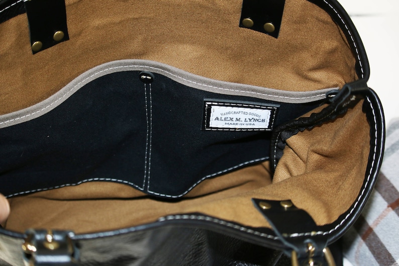 Black Leather Tote 010072