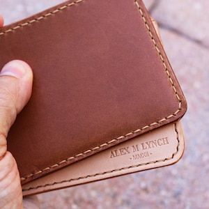 Cartera para hombre de cuero cosido a mano - Cuero curtido vegetal - Buttero de Conceria Walpier - 010254 imagen 1
