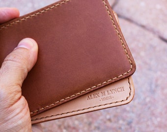 Hand Stitched Leather mens wallet - Veg tanned Leather - Buttero from Conceria Walpier - 010254