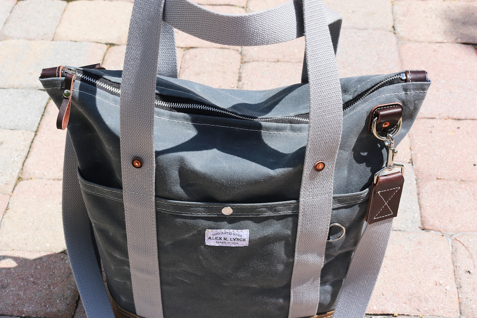 EXTRA LARGE Zippered Tote Bag Heavy Waxed Canvas Everyday Etsy