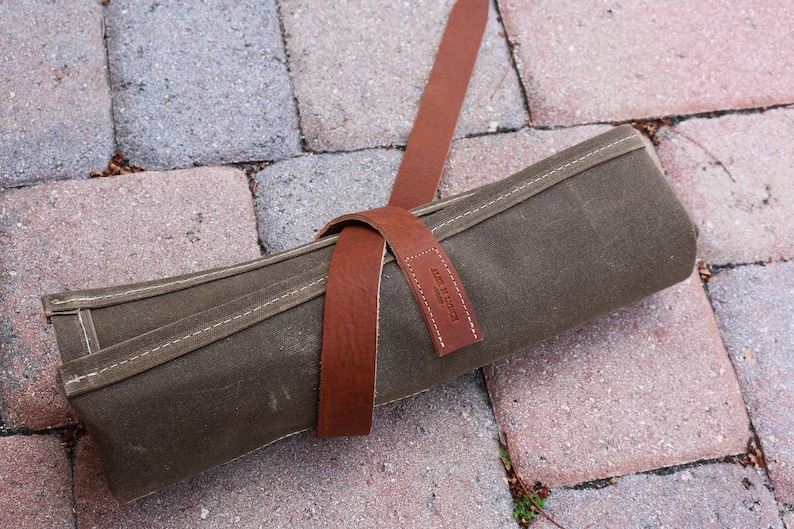 Waxed Canvas Knife Roll Gift for Chef Organizer for Tools Etsy