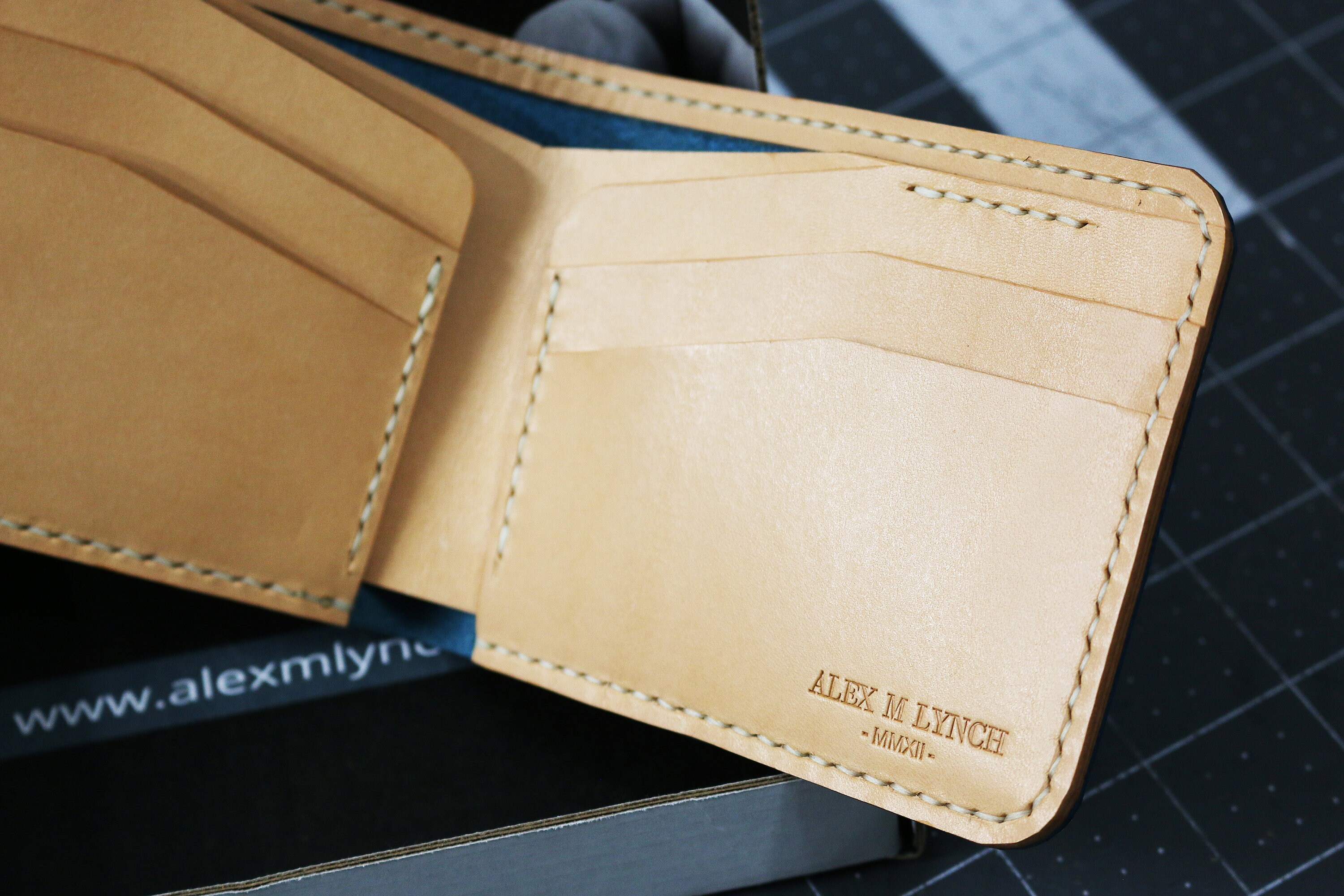 Hand Stitched Leather Mens Wallet - Veg Tanned Leather