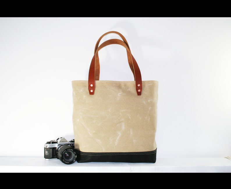 Waxed Heavy Canvas Tote Bag Made in USA UTILITY TOTE Etsy
