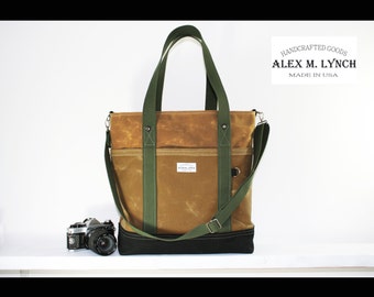 EXTRA LARGE tote bag No.503XL - heavy waxed canvas everyday tote - jumbo bag - laptop bag - made in USA