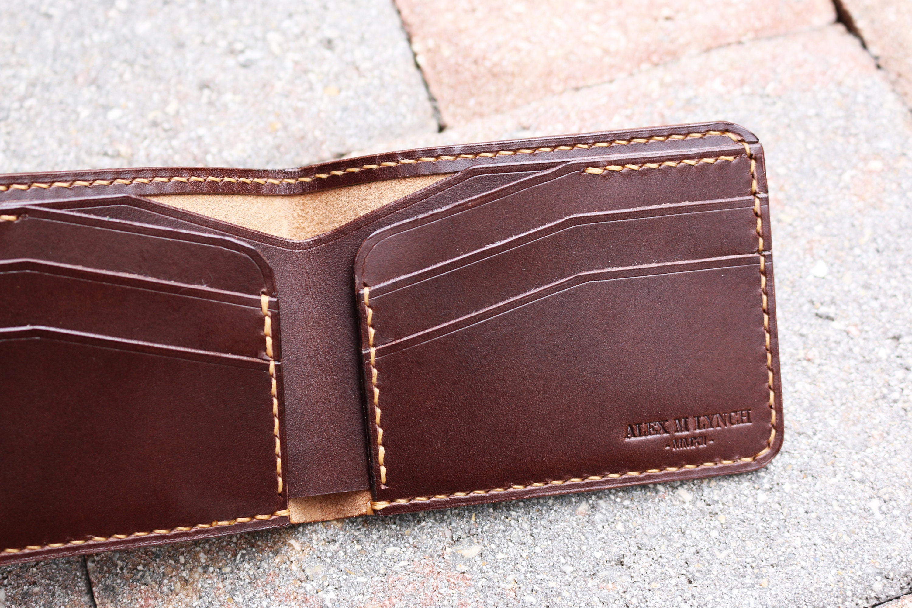 Hand Stitched Leather Mens Wallet Veg Tanned Leather - Etsy