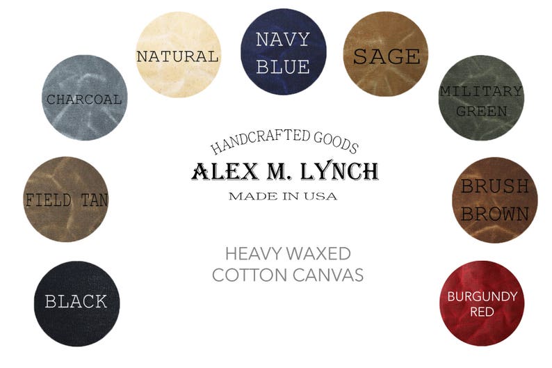 made in USA Zippered heavy canvas pouch with front pockets and leather accents by AlexMLynch