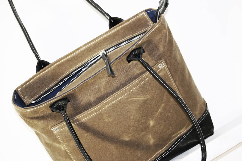 Sac fourre-tout en toile ciré avec fermeture éclair-poids - Etsy France