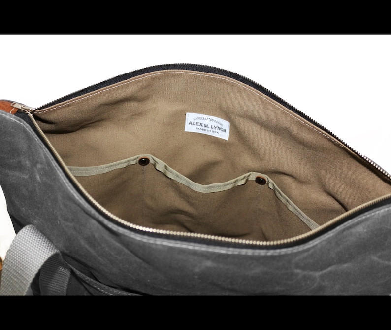 Waxed Canvas Tote Bag With Zipper Pattern Literacy Basics