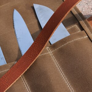 Waxed Canvas knife roll Gift for chef Organizer for tools tool organizer 010293 image 3
