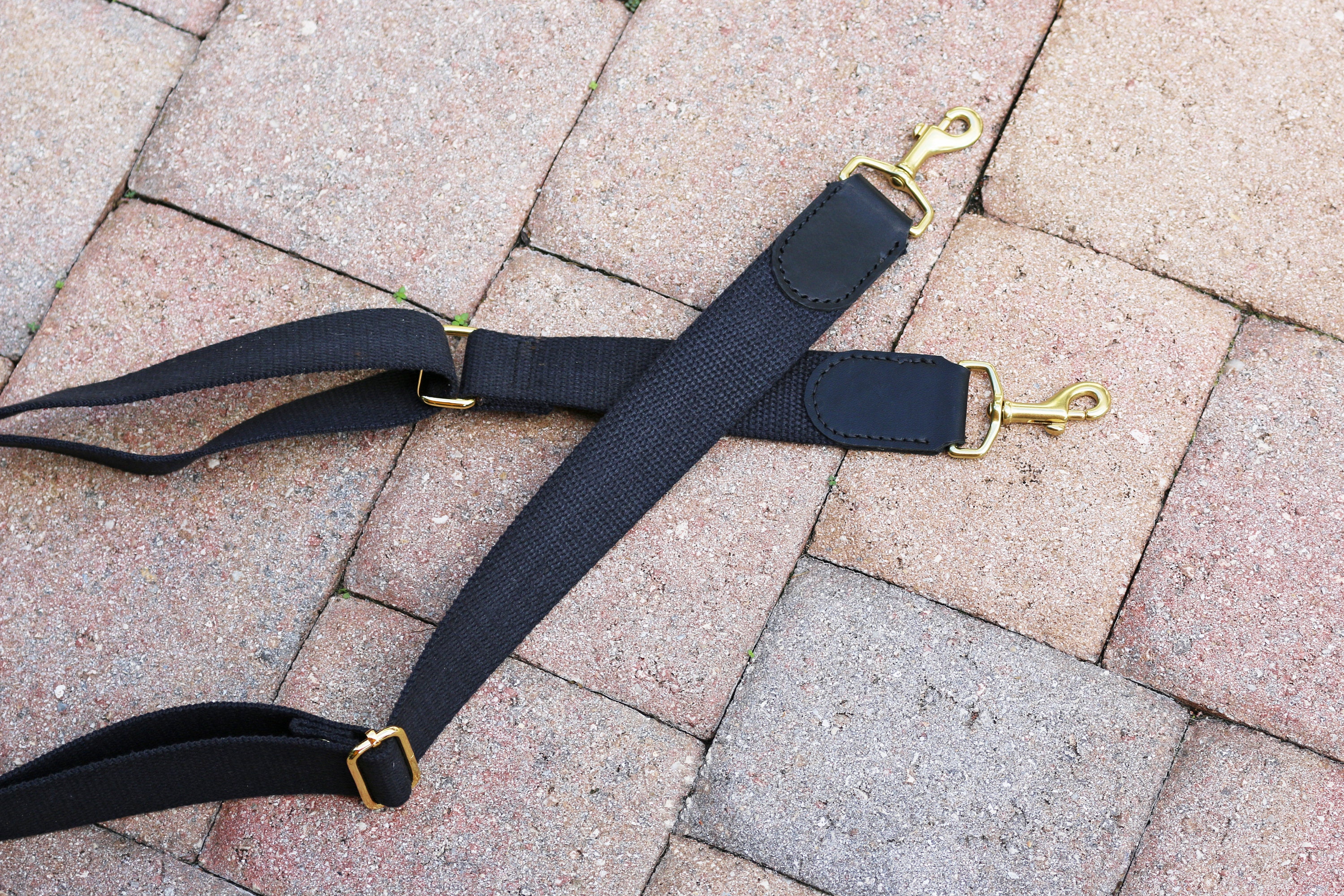 1.50 in wide adjustable cotton webbing shoulder strap - antique brass –  Alex M Lynch