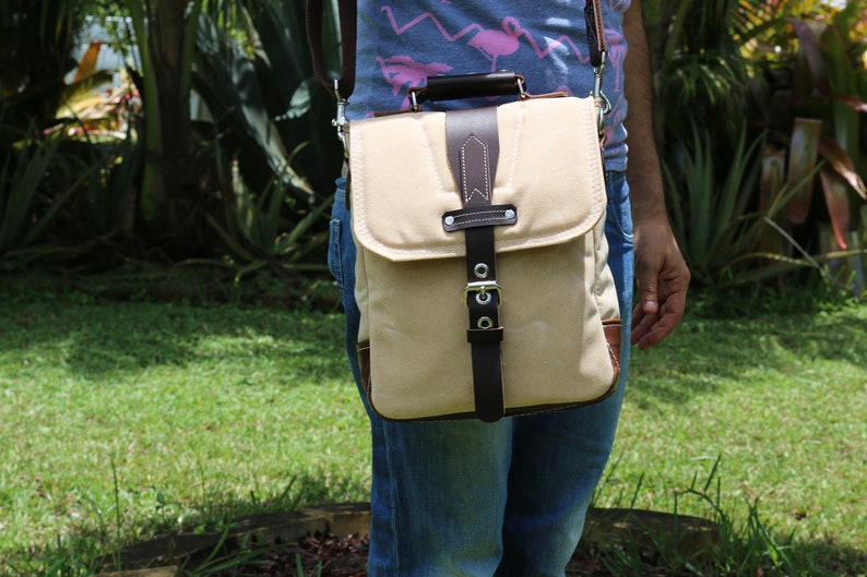 vertical messenger bag canvas