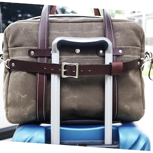 Luggage leather attachment for bags adjustable SOLID BRASS 010150 image 1