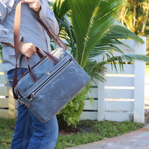 Waxed Canvas Briefcase bag handmade by Alex M Lynch 010290 image 2