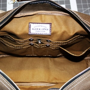 Waxed Canvas Briefcase Messenger bag handmade by Alex M Lynch 010178 image 9