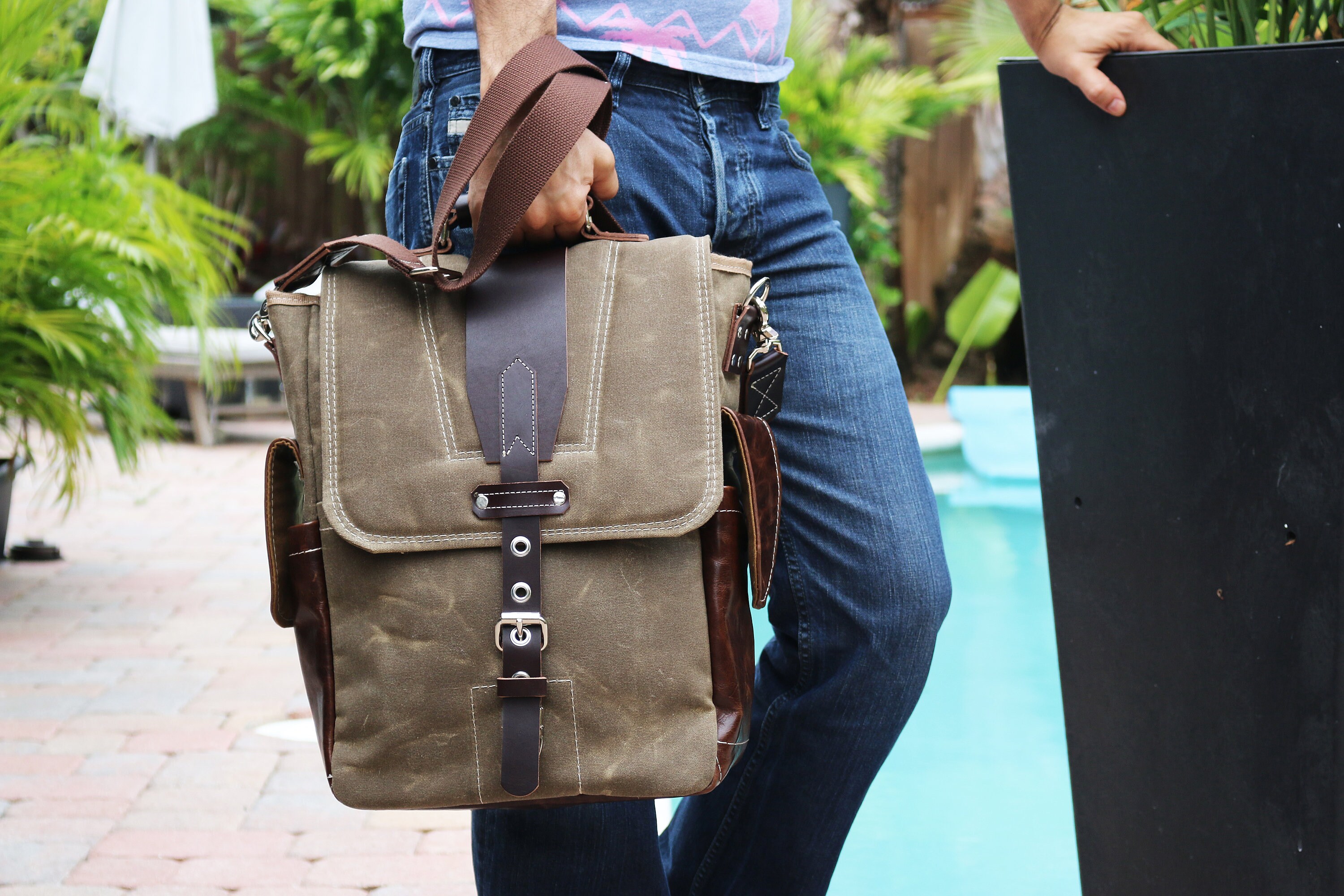 Waxed Canvas Vertical Messenger Bag Handmade 010294 - Etsy Waxed Canvas Vertical Messenger Bag Handmade 010294 - Etsy