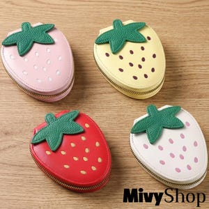 Cute Strawberry PU Leather Wallet - Kawaii Mini Card Holder Purse for Women & Girls, Multi-Slot Accordion Credit Card Case / Coin Pouch
