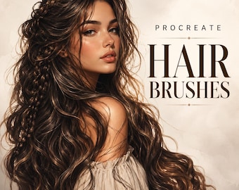 Procreate Hair Brushes | Realistic Hairstyle, Strand & Texture Brush Set for iPad