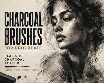 Charcoal Brushes for Procreate | Realistic Charcoal Drawing & Sketching Brush Set