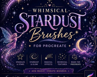 Verspielte Sternenstaub-Procreate-Pinsel – Glitzer, Funkeln, Magischer Glanz (Digitaler Download)
