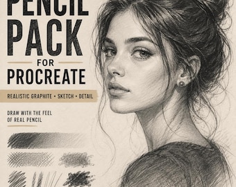 Pencil Pack for Procreate, Realistic Sketch & Drawing Brushes, HB 2B Soft Graphite Texture Set