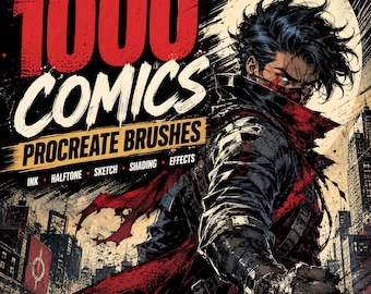 1000+ Comic Procreate Brushes | Ink, Halftone, Shading (Digital Download)