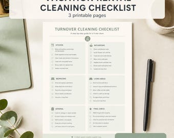 Vacation Rental Cleaning Checklist, Turnover & Guest Ready Inspection, Printable Host PDF