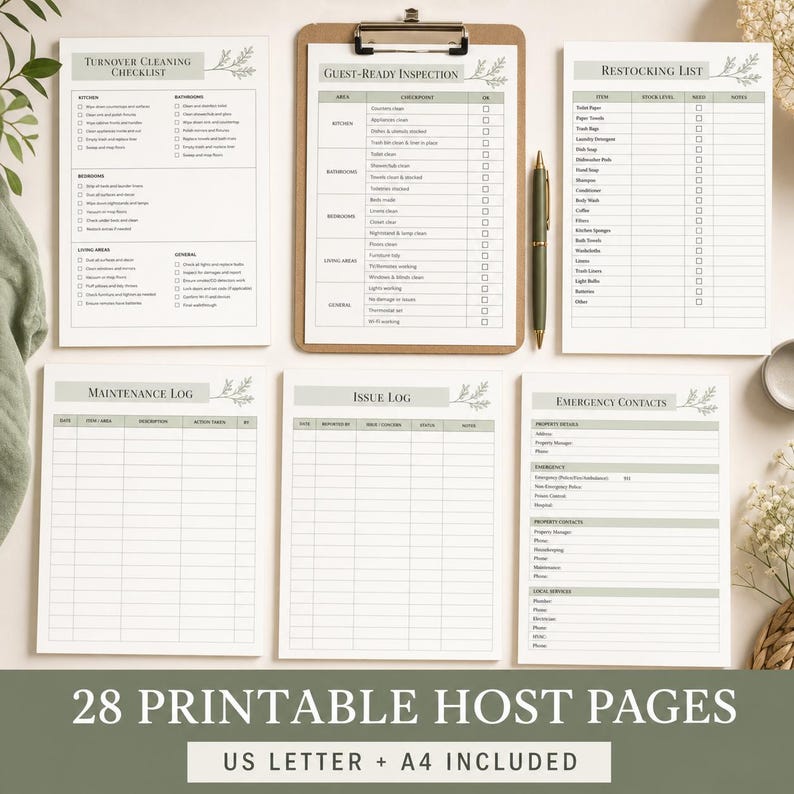 Vacation Rental Host Bundle, Welcome Book, House Signs, Cleaning Checklists & Editable Templates image 4