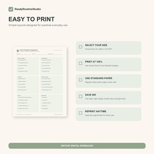 Printing guide for the vacation rental cleaning checklists