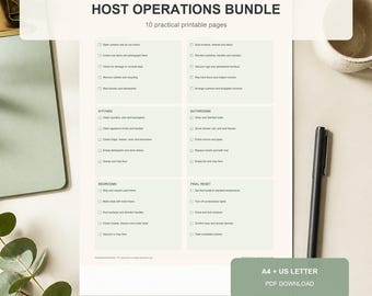 Short-Term Rental Host Bundle: Cleaning, Turnover & Restocking Checklists, Vacation Rental Planner PDF
