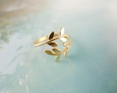 leaf ring, laurel ring in sterling silver 925, gold or silver