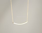 curved bar necklace in gold or silver, bridesmaid gift, bar necklace