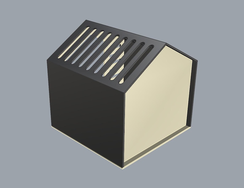 Modernes Hundehaus aus Holz für den Innenbereich, minimalistische Haustiermöbel in Schwarz-Creme, geometrische Hundehöhle Bild 6