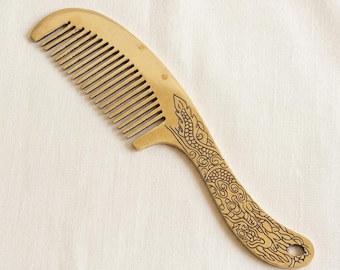 Brass Hair Comb, Long Metal Comb in Brass Color