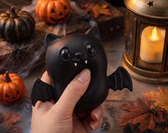 Zachtjes terugverende vleermuis, Halloween-fidget, lichtgevend in het donker (maltoseschuim)