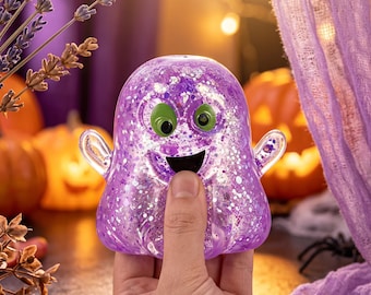 Glitter Spook Squishy, Langzaam Terugverend Halloween Fidget Speelgoed (4 Kleuren)