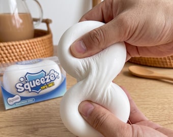 Zeepknijpspeeltje, langzaam terugverende ASMR-knijpstaaf, bevredigend fidget-speeltje voor op het bureau, grappig nieuwigheidscadeau