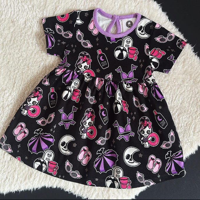 Cherry skull dress black – Metallimonsters