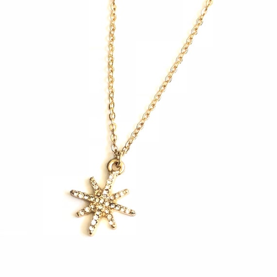 Moravian Star Necklace Gold Tone Etsy