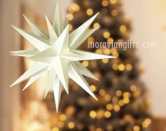 Lighted Moravian Star - Tree Topper or Porch Light 12", Durable Plastic and Easy Assembly