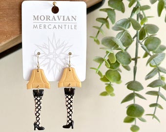 Leg Lamp Earrings, 14k Gold Plated