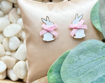 Bow Bunny Earrings, Easter and Spring
