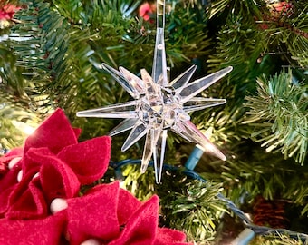 Clear Moravian Star Ornament