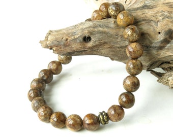 Stretch bead bracelet / earthy bracelet / Jasper gemstone jewelry / clasp free bracelet / elastic bracelet / stretchy bracelet