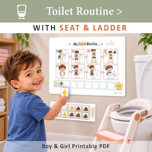 Toilet Routine Chart with Seat & Ladder | Visual Potty Training Chart Printable (Digital Download)