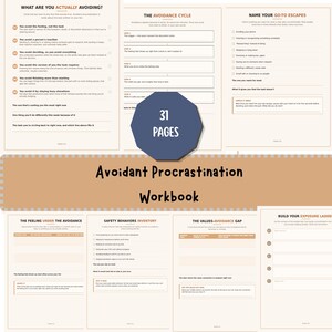 Avoidant Procrastination Workbook, Anti Procrastination Printable PDF, Overcoming Avoidance & Productivity