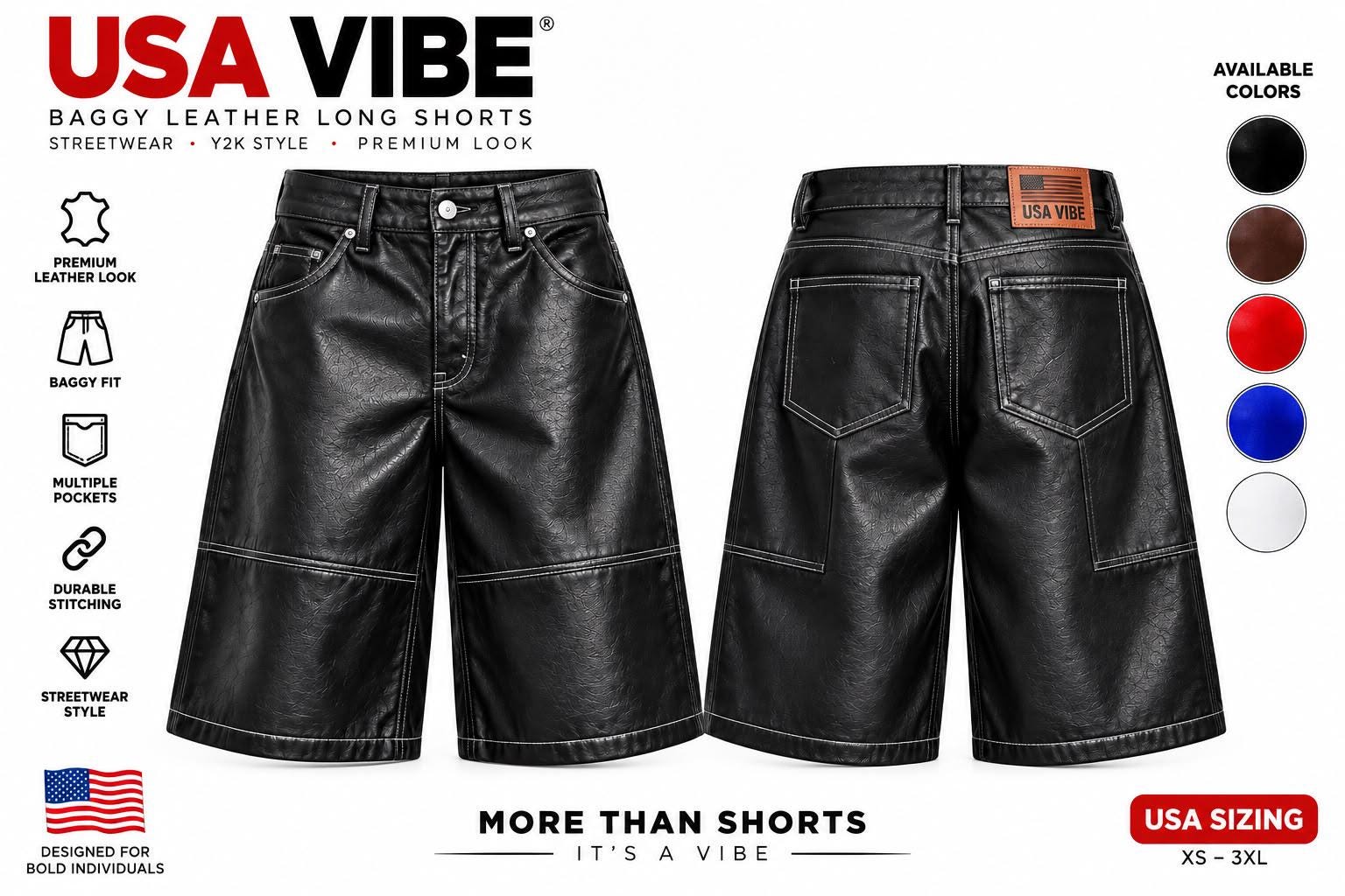Baggy Leather Shorts - Etsy