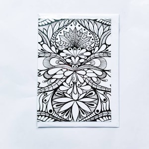 Mandala wenskaart. zwart-wit. tattoo, kunst, festival boho hippie yoga