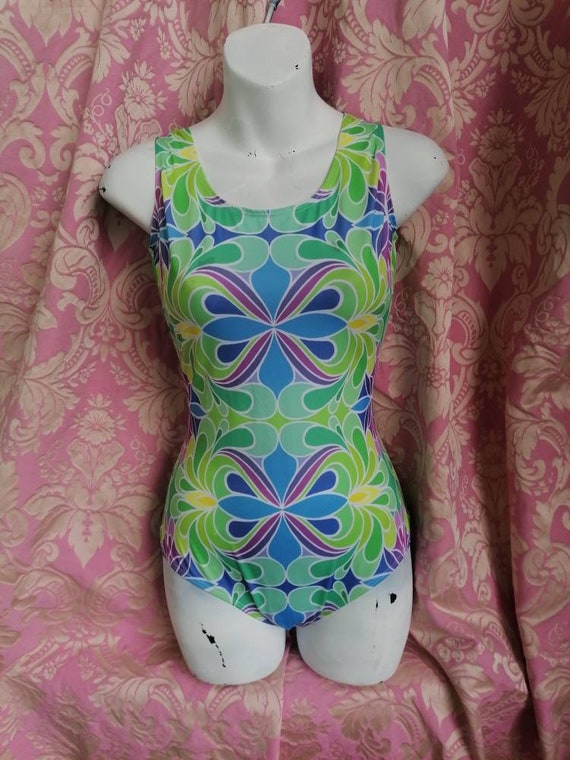 Swimming costume leotard- eco recycled lycra- pastel rainbow festival boho hippie yoga rave