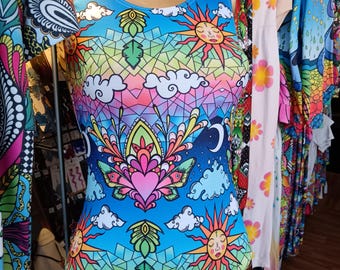 Festival Trikot. Glücklicher Ort Druck.  boho hippie Yoga Rave