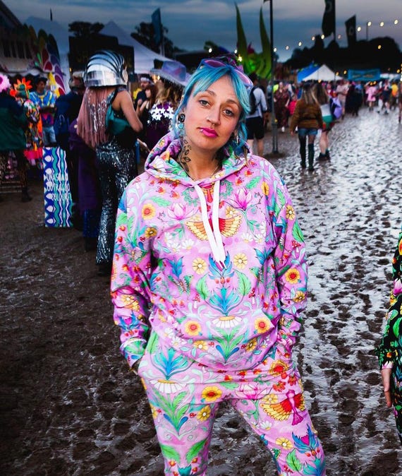The Garden Print Hoodie: pink. Recycled